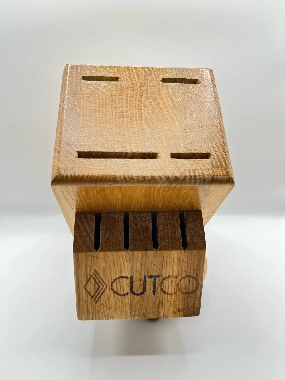 Vtg CUTCO Solid Wood Knife Block - 8-Slot Countertop- Made in USA